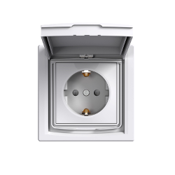 Розетка шнайдер з кришкою IP44 Schneider-Electric Asfora білий EPH3100321
