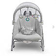 Дитячий шезлонг, Колиска-гойдалка з вібрацією Ricokids сірий 7323, фото 8