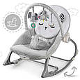 Дитячий шезлонг, Колиска-гойдалка з вібрацією Ricokids сірий 7323, фото 10