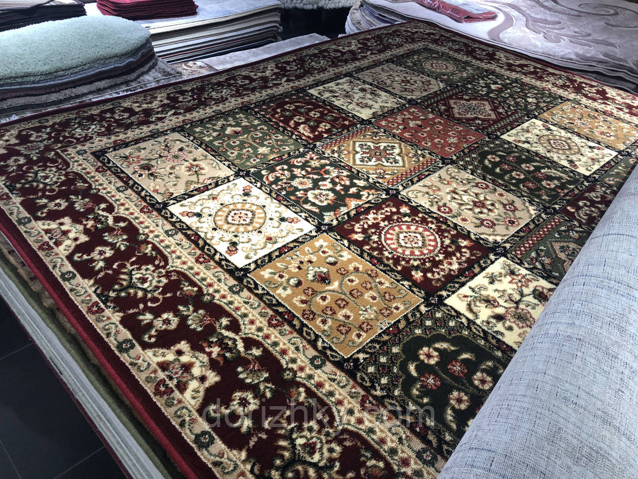 80х150 см Килим Lotos 1518/120 (бордовий), фабрика Karat carpet Україна.