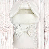 Білий зимовий конверт на хутрі (2 розміри)