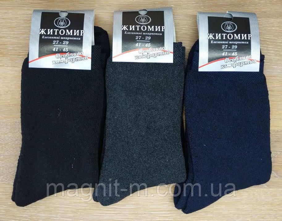 Чоловічі махрові шкарпетки зимові "Житомир Особливо Комфортно". Асорті. Р-Р 27-29. №002M/14.
