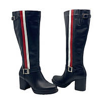 Чоботи жіночі демісезонні чорного кольору на підборах 6см "Style Shoes", фото 4