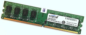 Оперативна пам'ять Crucial DDR2 2Gb 800MHz PC2-6400U 2R8 CL6 (CT25664AA800.M16FH) Б/В