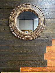 Кругле дзеркало в дерев'яній рамі \ дуб