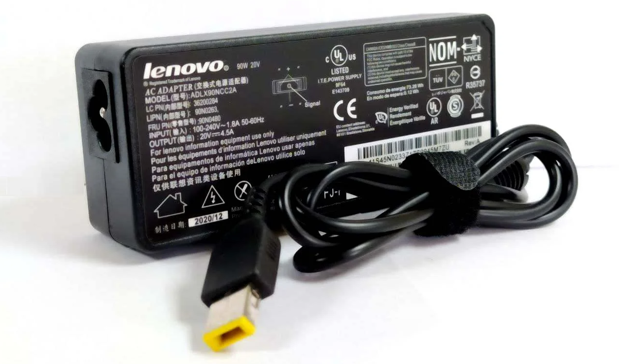 Оригінальний мережевий блок живлення (адаптер) для ноутбука Lenovo 20V 4.5 A 90W square - зарядний пристрій + кабель 220B