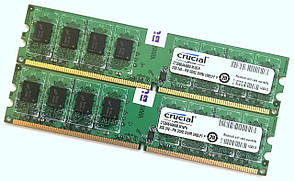 Пара оперативної пам'яті Crucial DDR2 4Gb (2X2Gb) 800MHz PC2-6400U 2R8 CL6 (CT25664AA800.M16FH) Б/В
