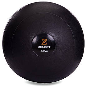 М'яч медичний слембол для кроссфита Zelart SLAM BALL FI-2672-12 12к чорний