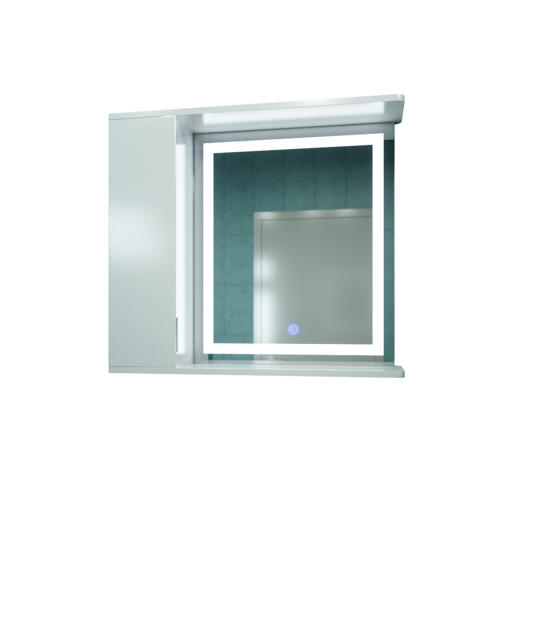 Дзеркальна шафа ШК20 (800х700х160) з LED підсвічуванням з сенсором двері ліворуч
