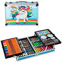 Набор для рисования в чемодане 145 предметов / Детский набор для творчества / Комплект для творчества