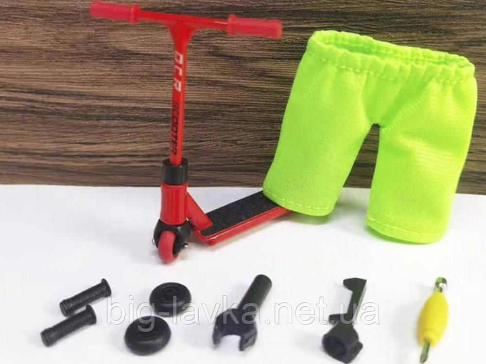 Фінгер Самокат для пальців з аксесуарами  Червоний, фото 1