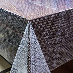 Скатертина клейончаста на стіл Декор з білим  принтом