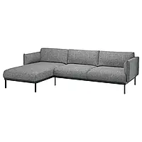 IKEA ÄPPLARYD 3-місний диван з шезлонгом, Лейде сіро-чорний (694.180.67)
