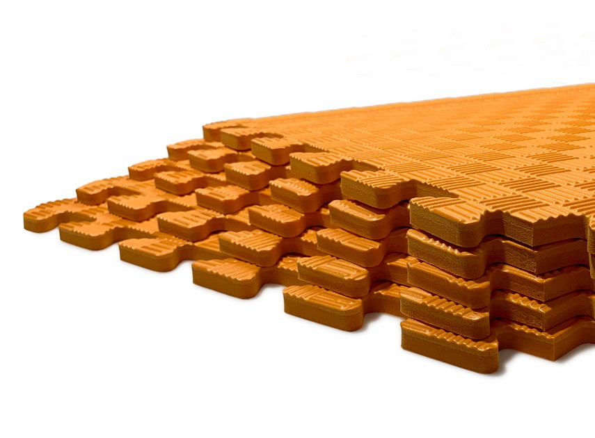 Підлогове покриття м'який теплий килимок-пазли EVA, 100х100х1 см, килимок на підлогу для дітей, Помаранчевий