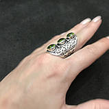 Перідот 16 розмір кільце з перидотом в сріблі. Індія, фото 5