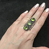 Перідот 16 розмір кільце з перидотом в сріблі. Індія, фото 3