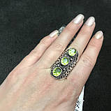 Перідот 16 розмір кільце з перидотом в сріблі. Індія, фото 4