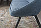 Крісло-банкетка Nicolas Toledo темно-блакитна рогожка зі спинкою для вітальні в стилі модерн, фото 3