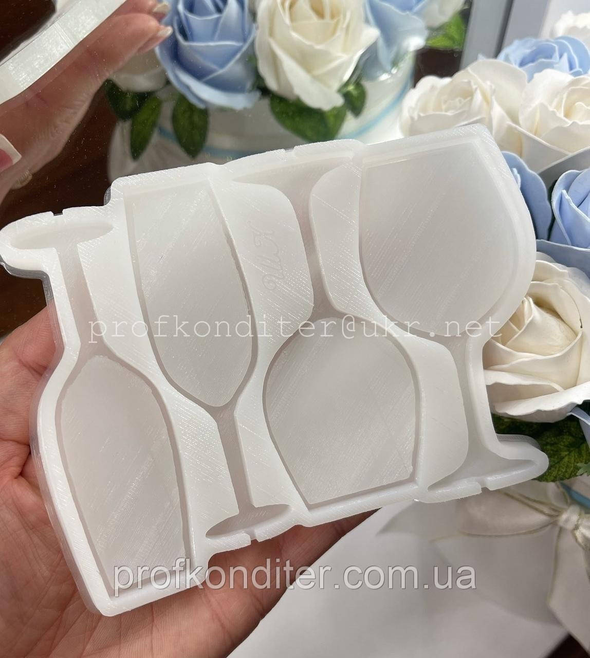 ЕКСКЛЮЗИВ! Силіконовий Молд для шоколаду, ізомальт та мастики "Келихи", фото 1