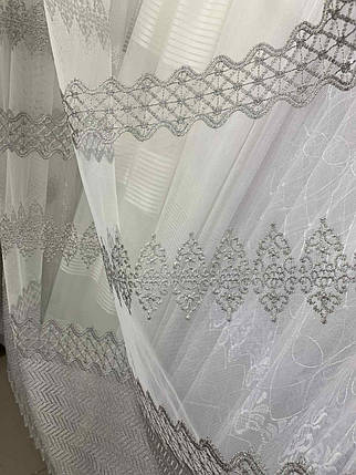 Шикарна тюль грек-сітка з вишивкою №82833, фото 3