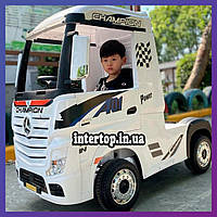 Дитяча електромобіль-ва вантажівка Mercedes Benz M 4208 з пультом радіокерування для дітей 3-8 років білий