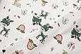 Сатин (бавовняна тканина) Оленята з віночками, фото 2