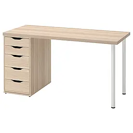 IKEA LAGKAPTEN / ALEX Письмовий стіл, під білений дуб / білий (194.320.23)