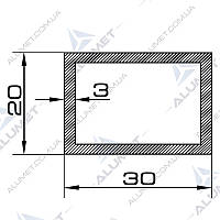 Труба алюмінієва 30х20х3 мм прямокутна без покриття