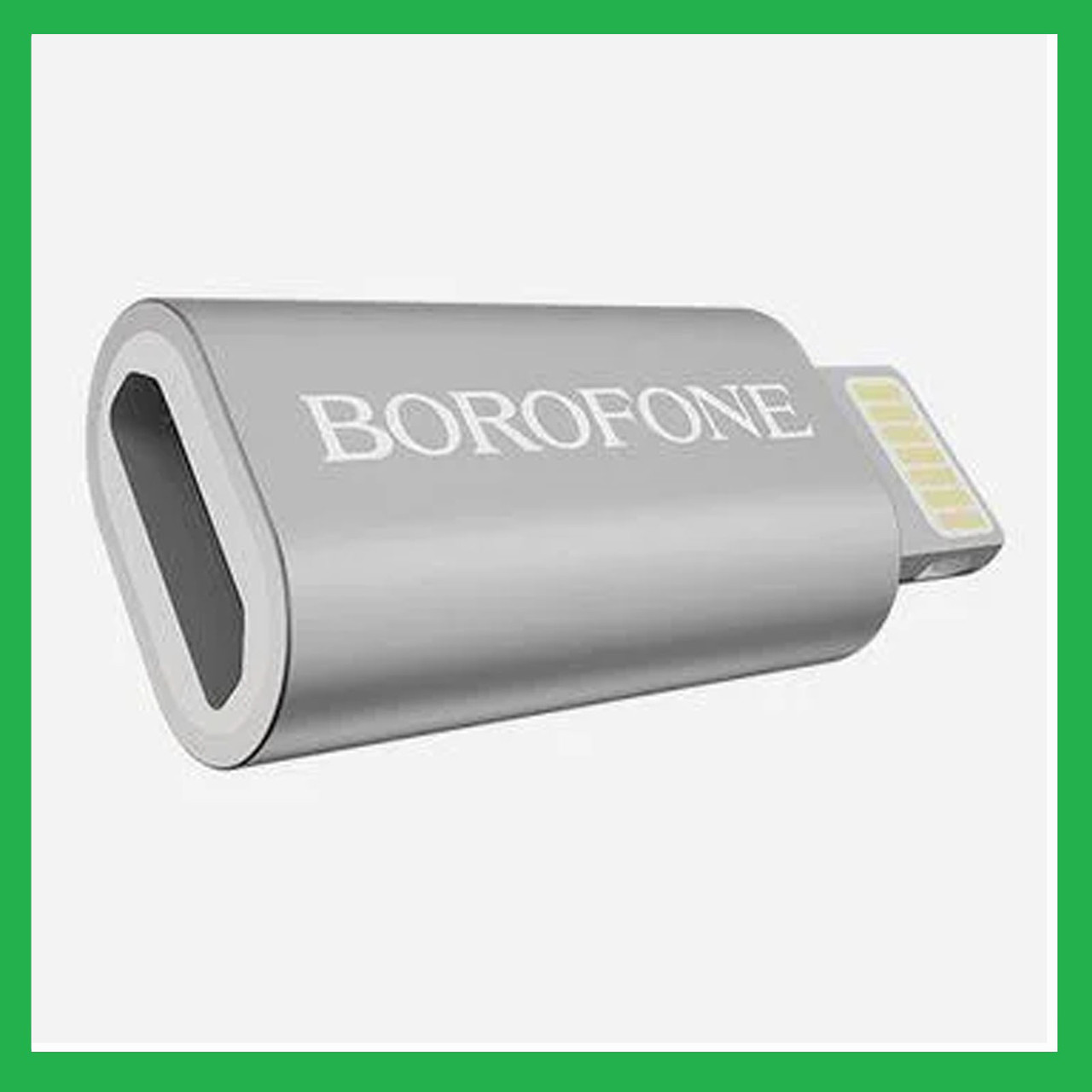 Адаптер OTG Borofone BV5. Перехідник microUSB — Lightning (iPhone). Сталевий. 1 шт.