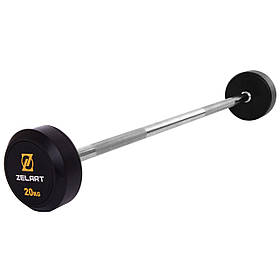 Штанга фіксована пряма обгумована Zelart Rubber Coated Barbell TA-2685-20 довжина-95см 20кг