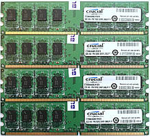 Комплект оперативної пам'яті Crucial DDR2 8Gb (4x2Gb) 800MHz PC2-6400U 2R8 CL6 (CT25664AA800.M16FH) Б/В