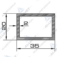 Труба алюмінієва 35х20х2 мм прямокутна без покриття