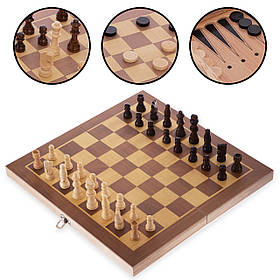 Набір настільних ігор 3 в 1 Zelart W3517 шахи, шашки, нарди