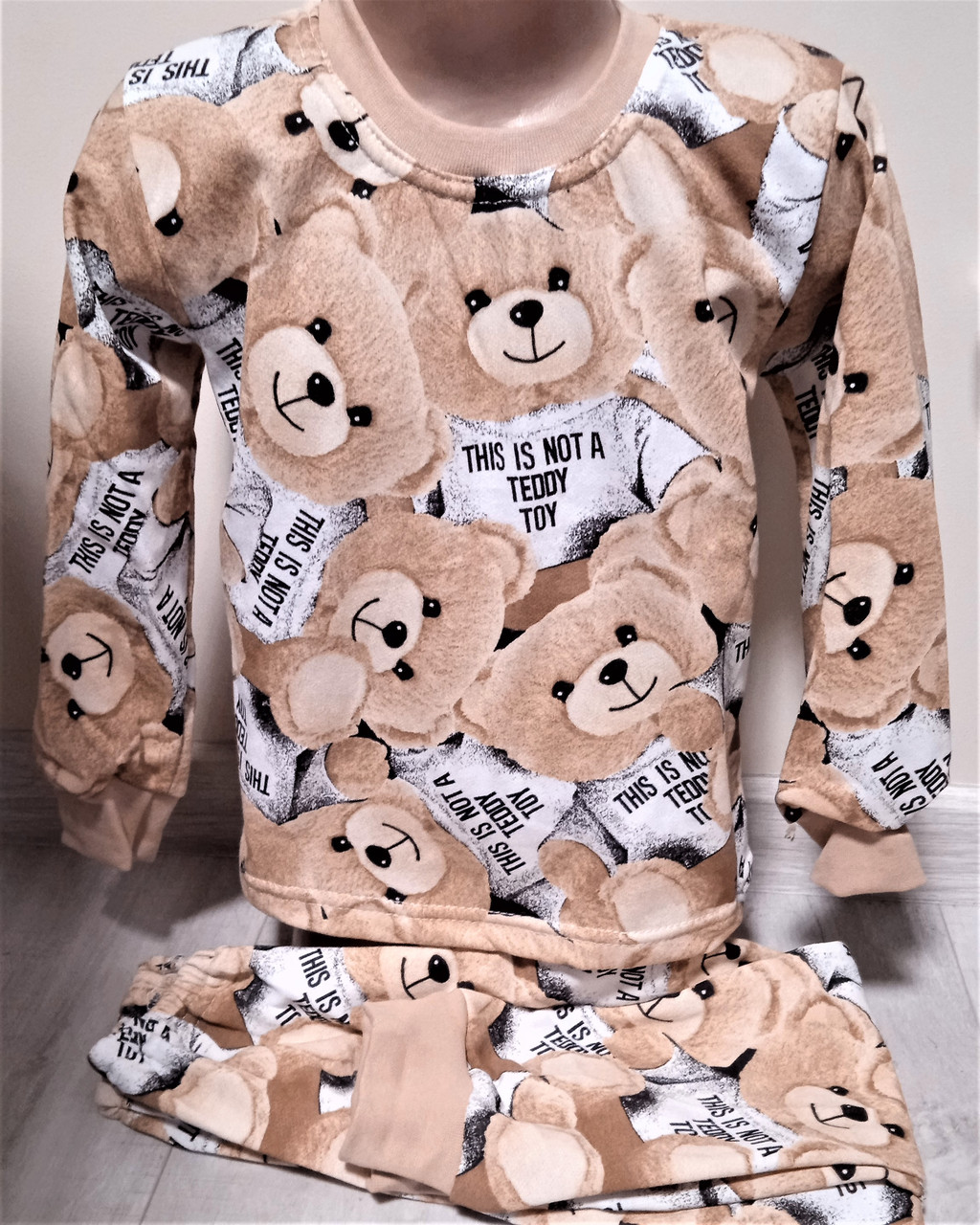 Дитяча піжама утеплена з мікроначесом Ведмедики на хлопчика 2, 3, 4, 5, 6, 7 років