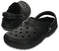 Женские сабо с мехом CROCS Classic Lined Clog, оригинал (203591) 37, Черный