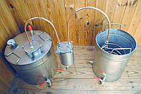 Дистиллятор Медный Под Непроточную воду с разборным сухопарником и баком - Премиум 4-04М - 20 литров