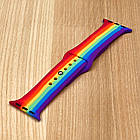 DR Ремінець силіконовий Rainbow для Apple Watch Sport Band 38/40mm веселка розмір S, фото 2