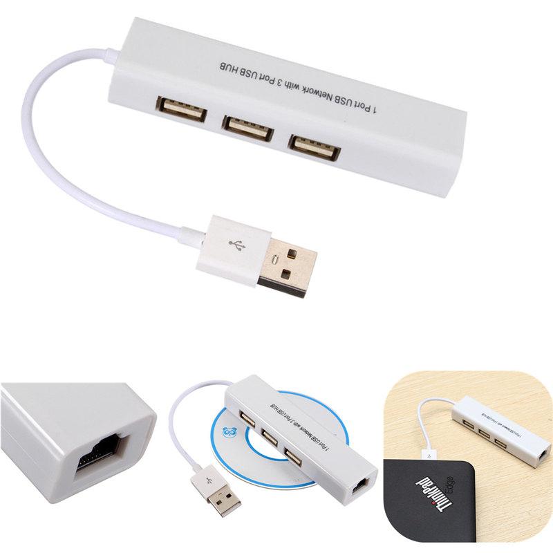 USB сетевой адаптер Ethernet RJ45 LAN + USB Hub на 3 порта - фото 3 - id-p1499607259