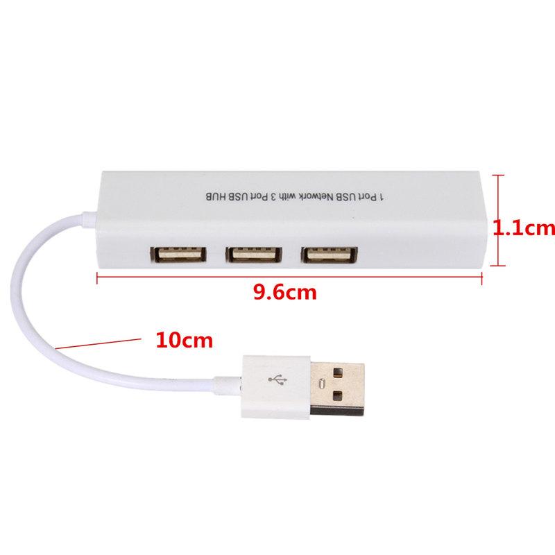 USB сетевой адаптер Ethernet RJ45 LAN + USB Hub на 3 порта - фото 4 - id-p1499607259