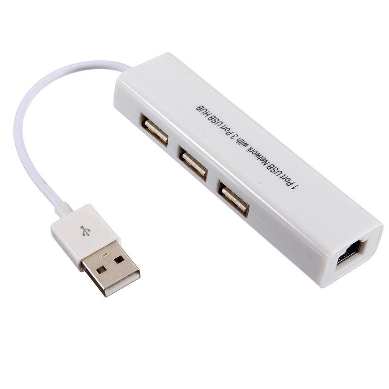 USB сетевой адаптер Ethernet RJ45 LAN + USB Hub на 3 порта - фото 2 - id-p1499607259