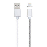 DR Кабель Clip-On магнитный с индикатором USB to Lightning 1m silver