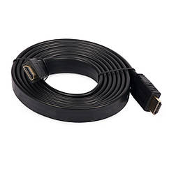 DR HDMI кабель 3m з плоским кабелем і позолоченими конекторами чорний