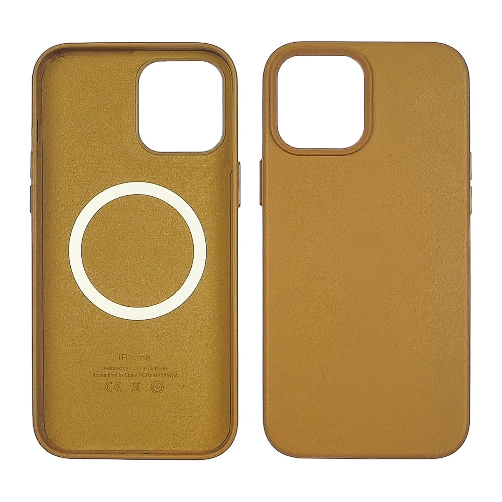 DR Чохол Leather Case with MagSafe для Apple iPhone 12/12 Pro 05 пісочний, фото 1