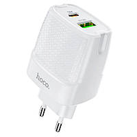 DR Сетевое зарядное устройство Hoco C85A USB/ Type-C QC PD 20W белое