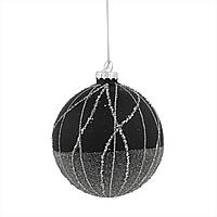 Новогодние стеклянные шары на ёлку "Звёздные дорожки" 10 см, набор 6 шт.