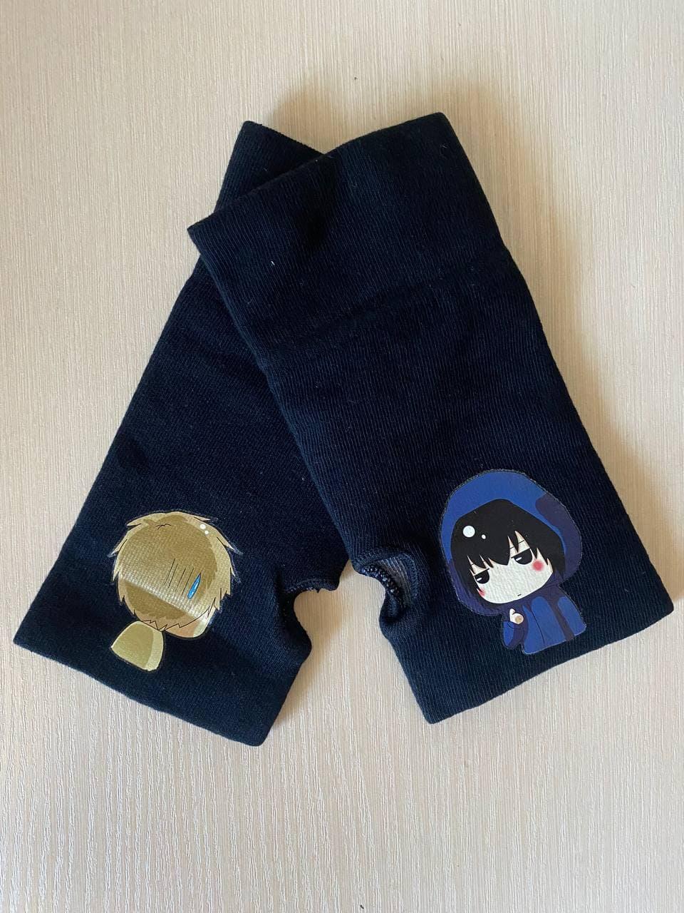 Рукавички без пальців Аніме Стиль Чорні