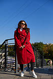 Жіночий демісезонний двобортний тренч з котону Q-44 червоний, р-ри 42-52, фото 3