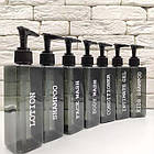 Набір дозаторів для ванної 250 мл "Султан" чорний пластик (7 шт) англ., фото 4