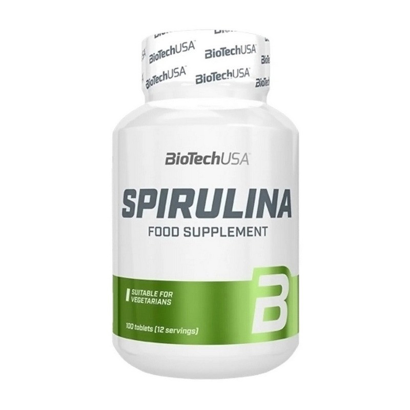 Домішка для вегетаріанців Spirulina (100 таб) BioTech USA