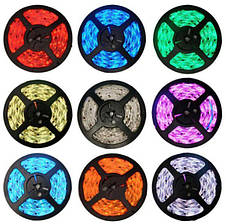 Світлодіодна стрічка 5м LED 5V 5050 + музичний контролер + адаптер RGB Комплект, фото 2